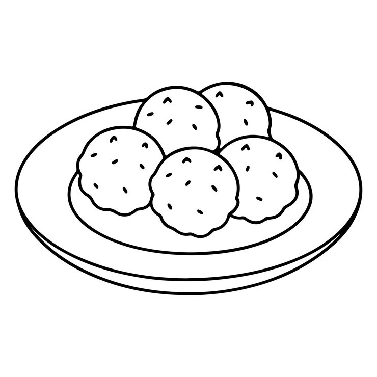 vettori di arte a linea di polpette