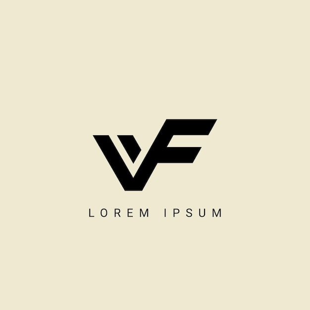 VF letter logo design VF poligono cerchio triangolo esagono piatto e stile semplice con colore bianco