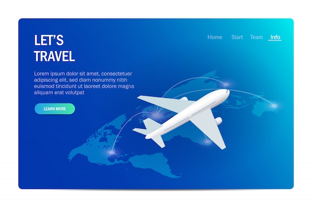 Viaggi o turismo. Aeroplano sullo sfondo della mappa del mondo