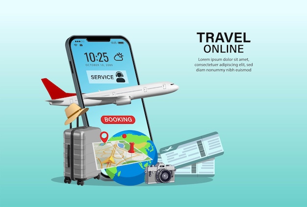 Viaggi online sullo smartphone Prenota un biglietto Pianificazione del viaggio Viaggi al mondo Attrezzature per i viaggi