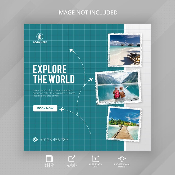 Viaggi Vacanze Vacanze Moderne Affari Piatto Social Media Instagram Post