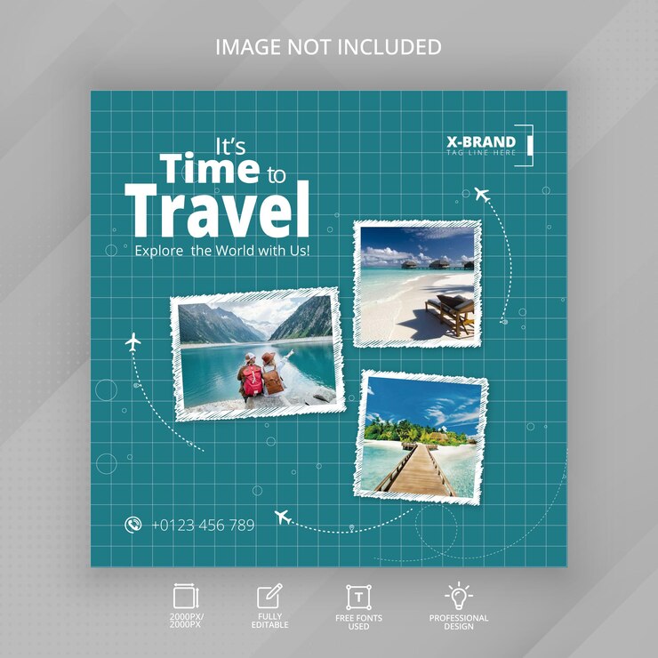 Viaggi Vacanze Vacanze Moderne Affari Piatto Social Media Instagram Post