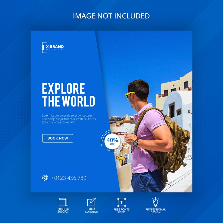 Viaggi Vacanze Vacanze Moderne Affari Piatto Social Media Instagram Post