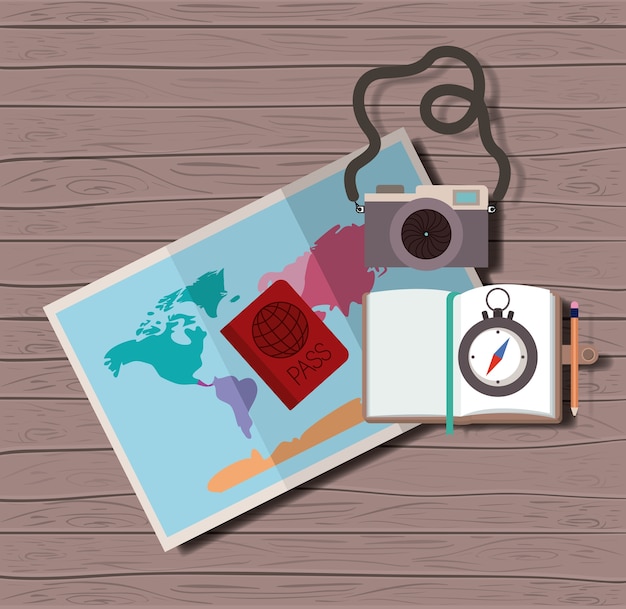 viaggiare in tutto il mondo imposta icone