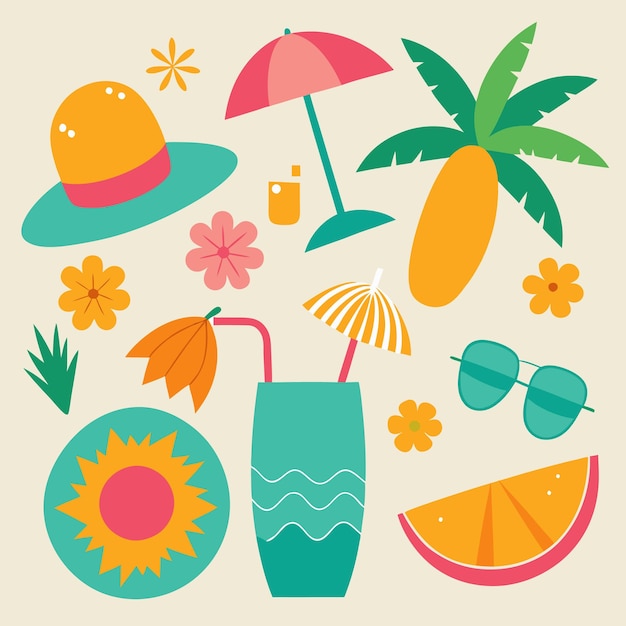 Vibe estive Divertirsi al sole con cocktail ombrelli e palme