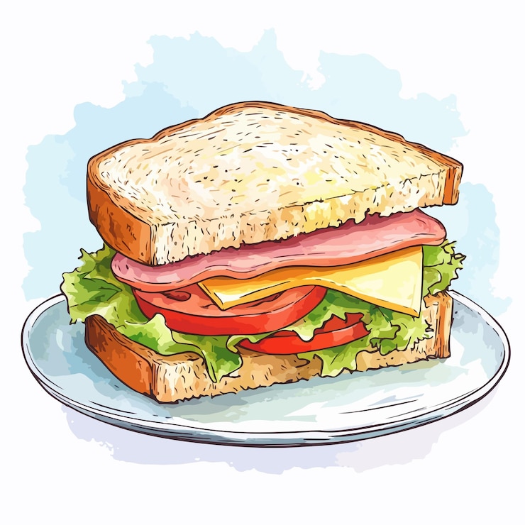 Vettore vibrante disegno a mano di cibo spazzatura per progetti di progettazione