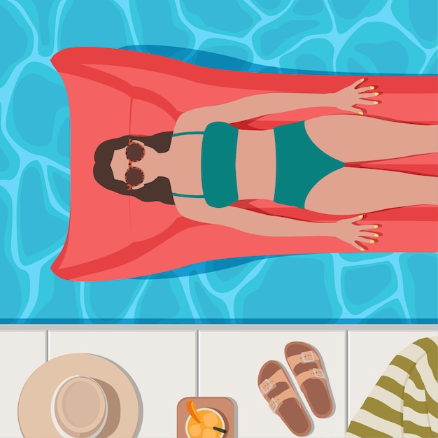 Vibrazioni estive donna in piscina