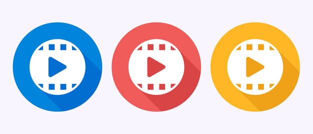 Video icon design illustration camera icon video camera sign symbol in shadow button design