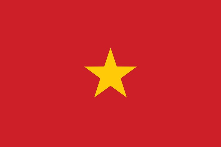 Vietnam sventolando la bandiera sullo sfondo Disegno realistico della bandiera nazionale Modello vettoriale astratto