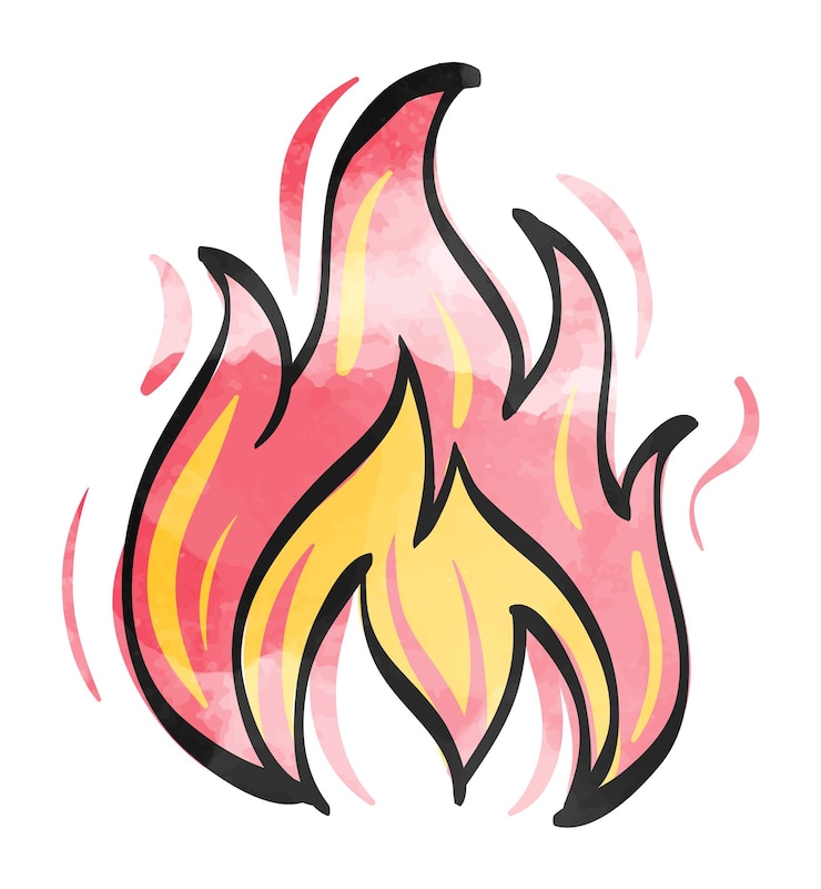 Vettore vigile del fuoco icona stile acquerello