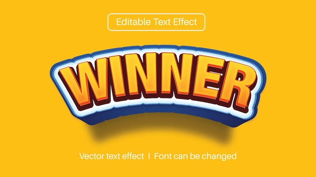 Vincitore di testo modificabile semplice