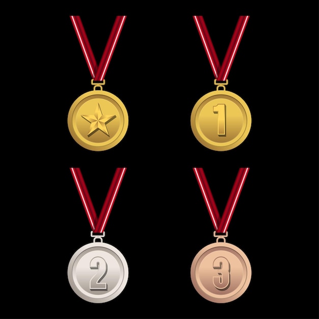 Vincitori 3D Medal Vector Design per eventi sportivi e competizioni