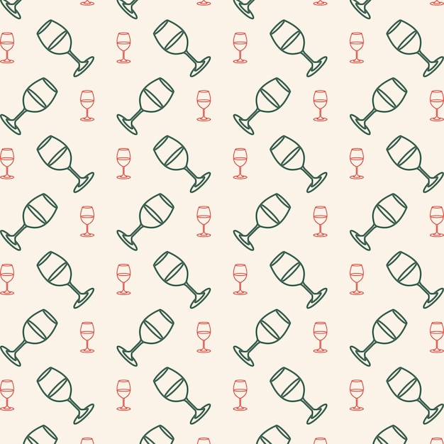 Vino trendy multicolore ripetendo modello vettoriale illustrazione bellissimo sfondo