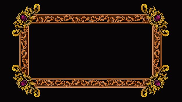 vintage classico stile incisione modello cornice disegno vettoriale colore modificabile
