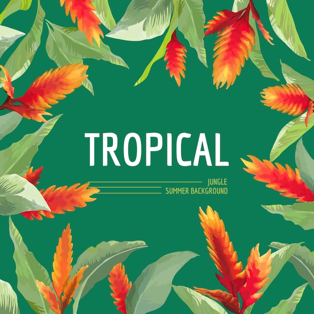 Vintage foglie tropicali e fiori Graphic Design per t-shirt, moda, stampe in