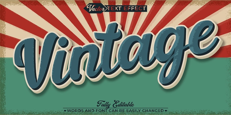 Vettore vintage retro oldschool vector modello di effetti di testo modificabili