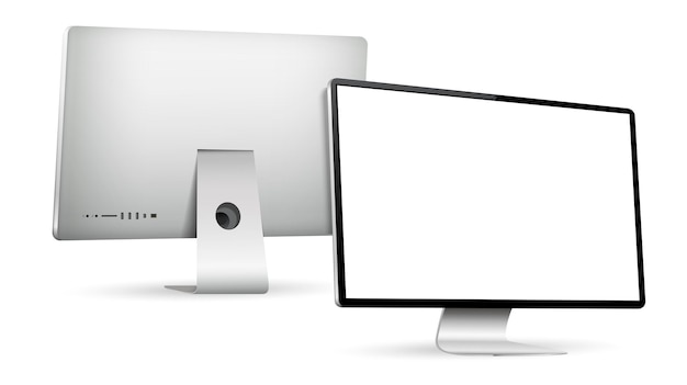 Vista anteriore e posteriore dello schermo del computer