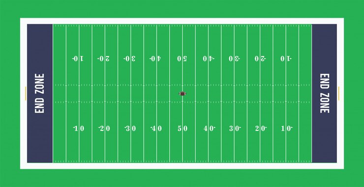 Vista dall'alto del campo di football americano.