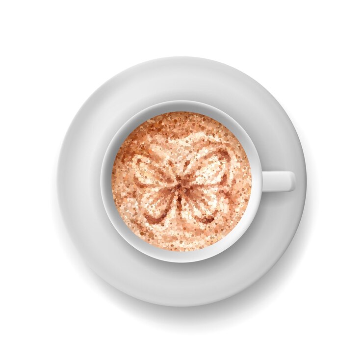 Vettore vista dall'alto su una tazza di caffè