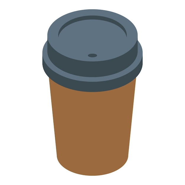 Vista isometrica della tazza da caffè di carta usa e getta