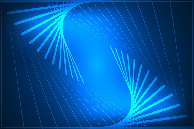 Vettore visualizzazione dei big data e sfondo astratto della tecnologia delle linee digitali