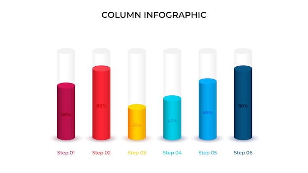 Visualizzazione dei dati aziendali Grafico a colonne Modello aziendale vettoriale per la presentazione Concetto creativo per infografica