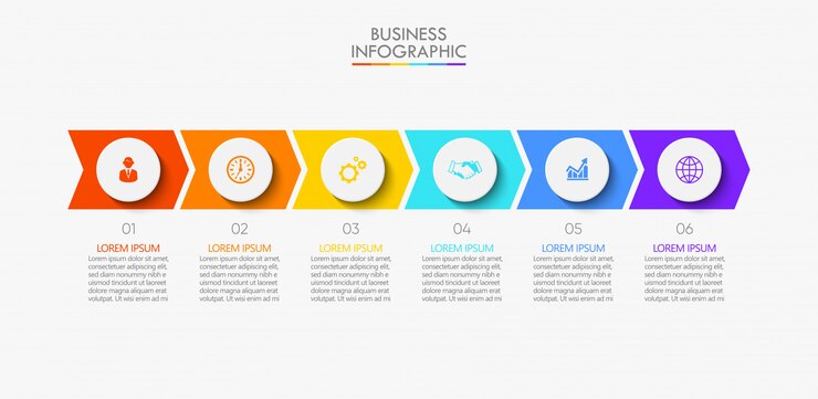Visualizzazione dei dati aziendali. icone infographic di cronologia progettate per il modello astratto