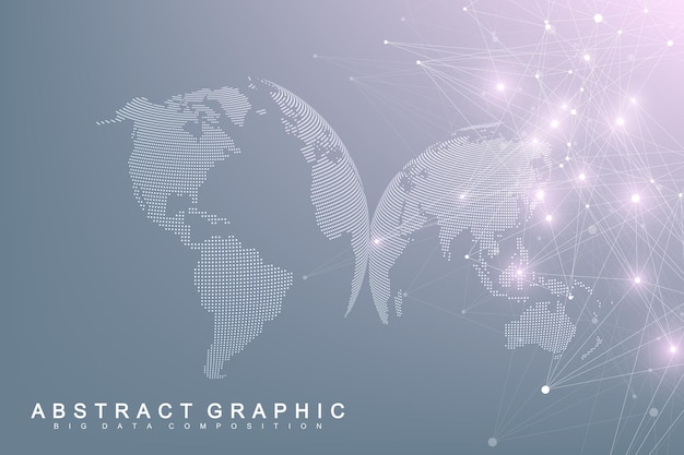 Visualizzazione di big data geometrico astratto sfondo informazioni visive complessità informazioni futuristiche...