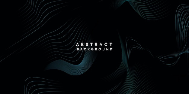 Visualizzazione geometrica astratta gradiente verde arancione blu scuro linee ondulate sfondo tecnologico
