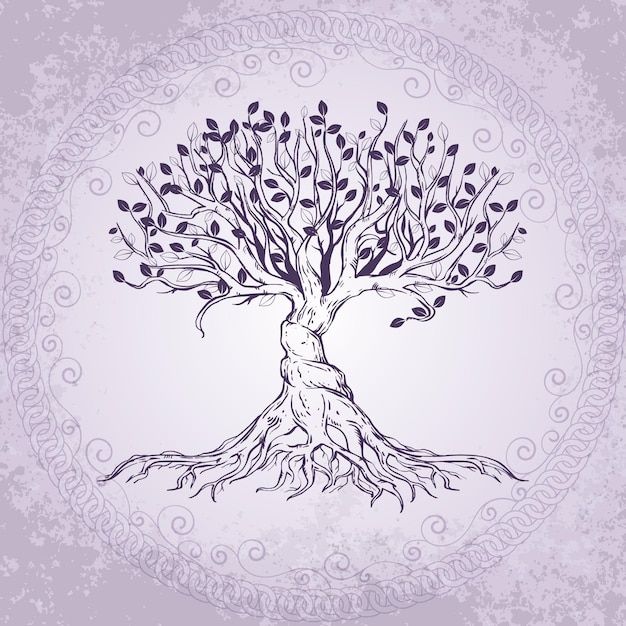 Vita dell'albero disegnato a mano