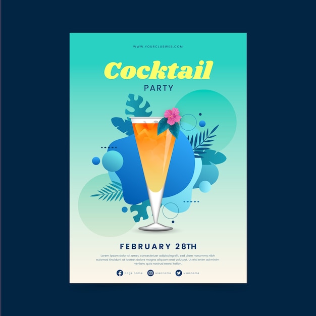 Volantino cocktail realistico