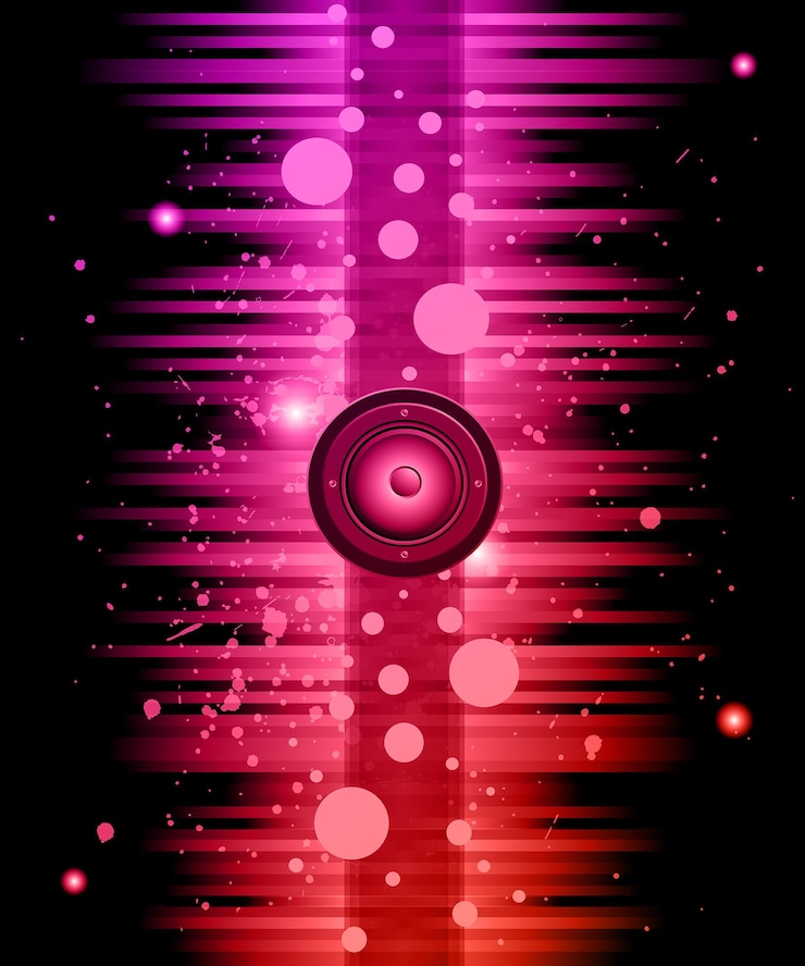 Vettore volantino discoteca con elementi colorati ideale per poster e musica di sottofondo