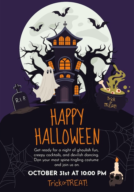 Volantino modello invito festa poster di Halloween