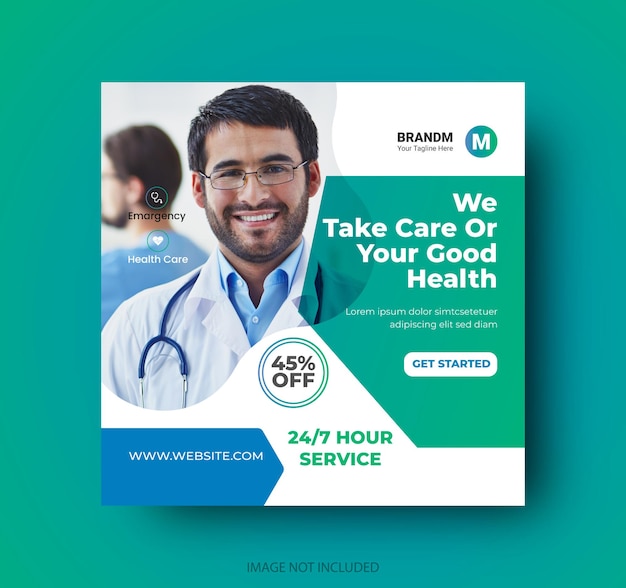 volantino sanitario medico social media post promozione web modello banner