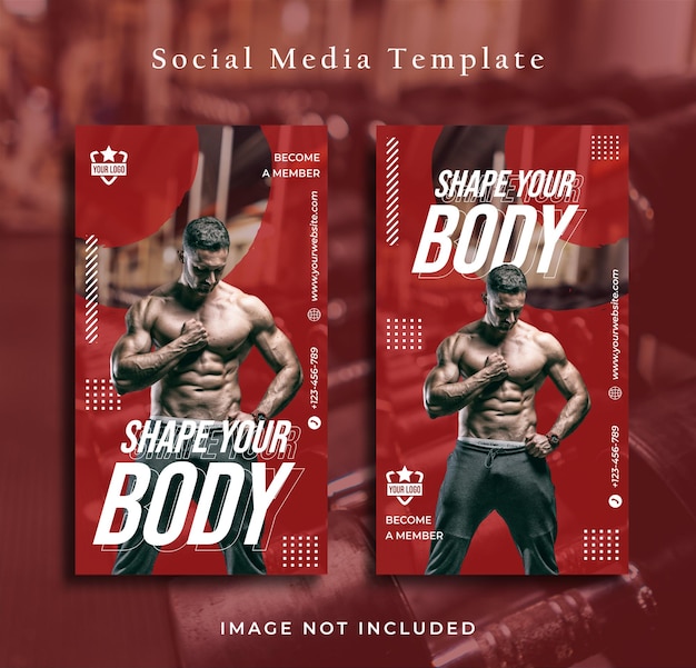 Volantino sportivo social media post sfondo modello storia instagram Vettore Premium