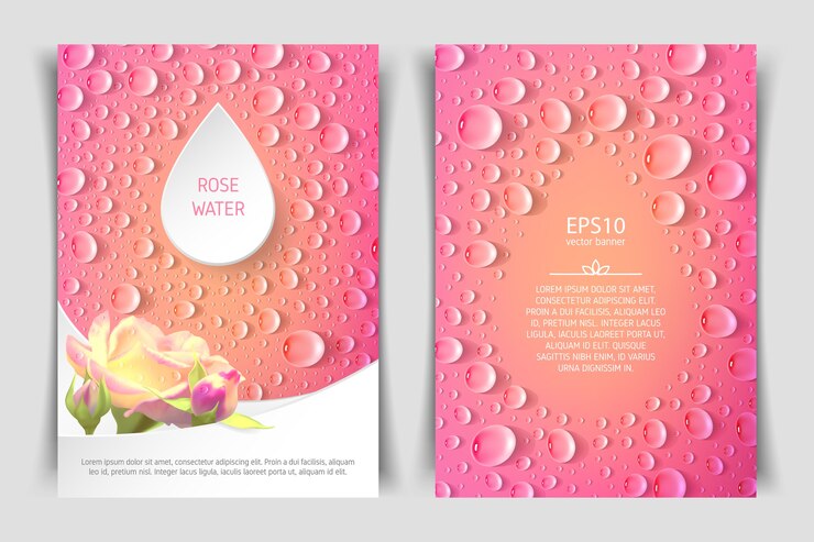 Volantino verticale bifacciale in formato a4 con rose e gocce