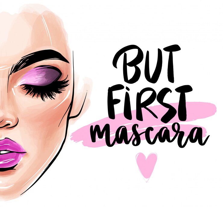volto di donna bellissima. Ma prima. mascara.