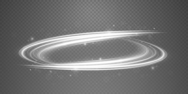 Vortice bianco chiaro. Effetto luce curva della linea bianca. Cerchio bianco luminoso. Piedistallo bianco chiaro.