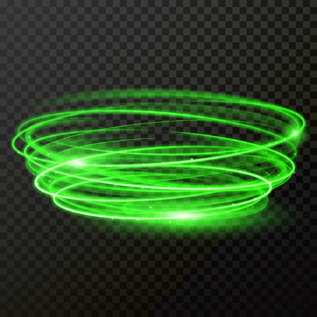 Vortice brillante di vettore di luce al neon verde