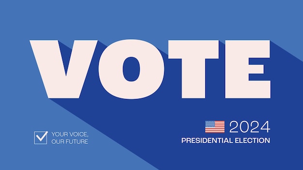 Vote design for the 2024 united states presidential election Minimalistic modern banner