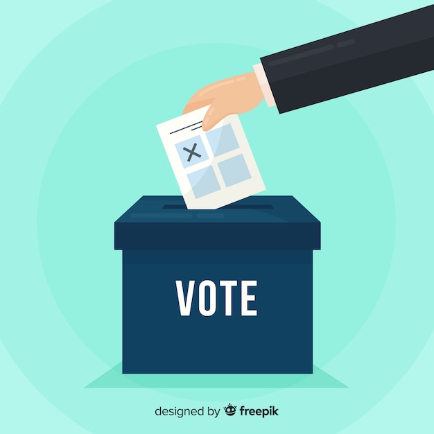 Voto e concetto di elezione con scatola