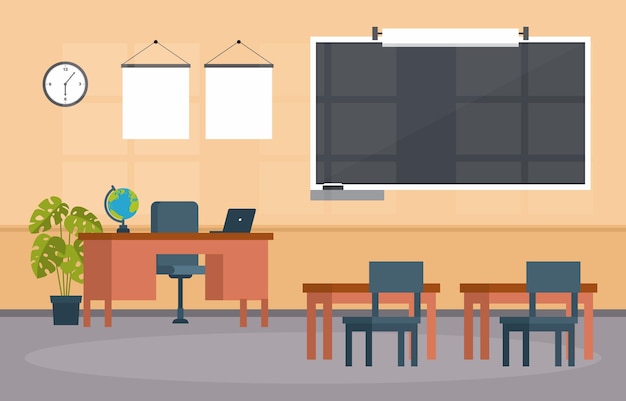 Vuoto in aula istruzione elementare di scuola superiore classe nessuno illustrazione