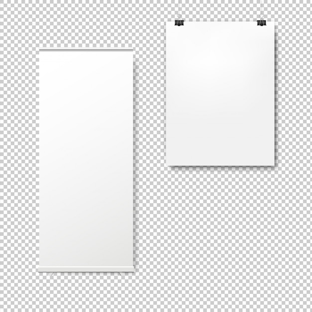 Vuoto Roll Up Set Banner su trasparente
