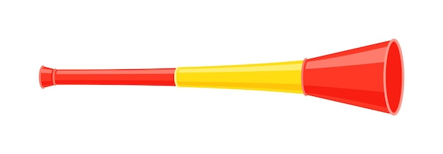 Vuvuzela di tromba di calcio a strisce isolato su sfondo bianco