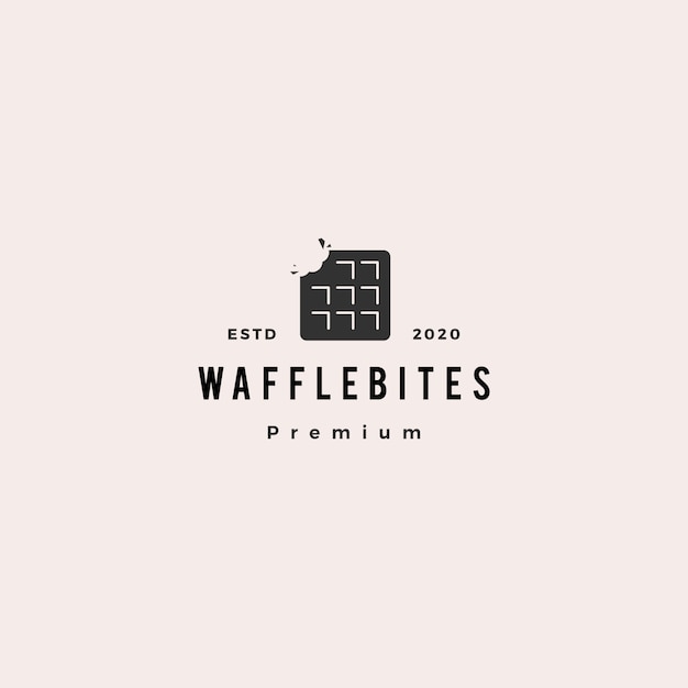 Waffle morde logo hipster vintage retrò