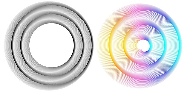 Wave molte linee cerchio cornice Elementi di design blur07