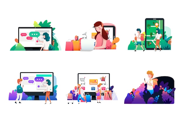 Web design moderno con stile piatto.