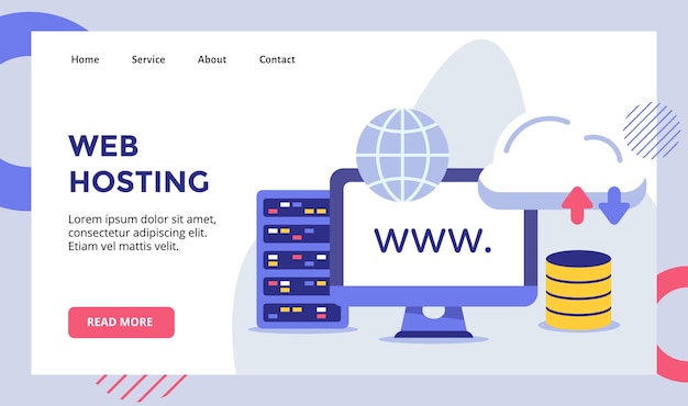 Web hosting server cloud computer per sito Web