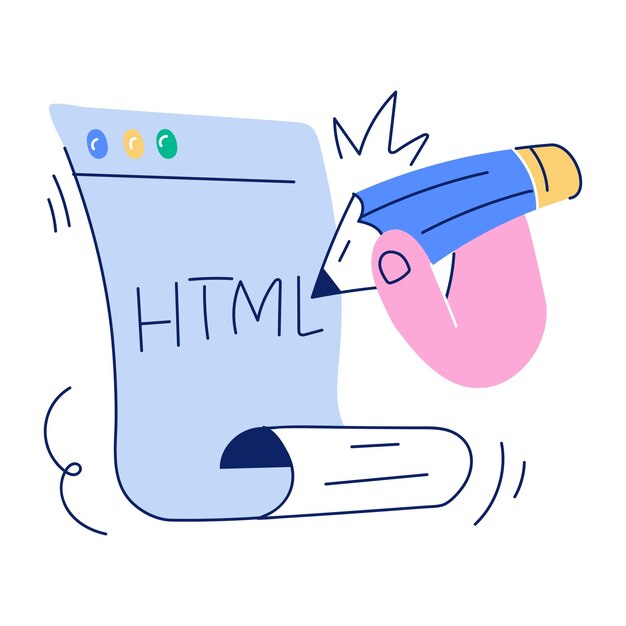 Web Programming Doodle Mini Illustrazione