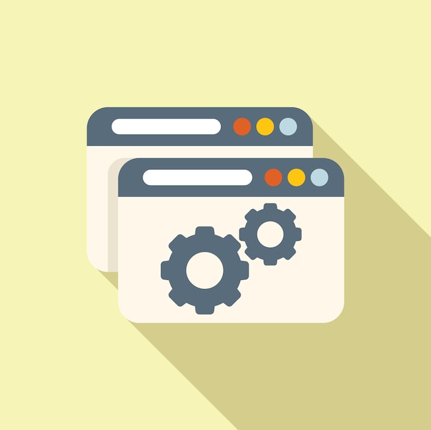 Web secure api icon flat vector Interface hosting Internet seo coder